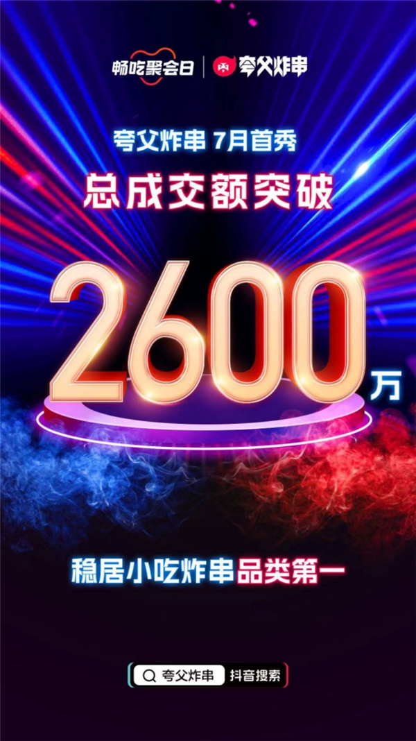 2600万！夸父炸串抖音全国首播刷新品类成交额记录|餐饮界